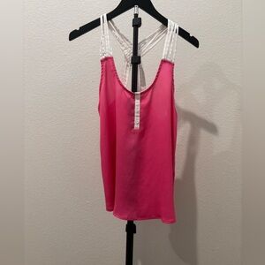 Elegant Pink and White Tank Top